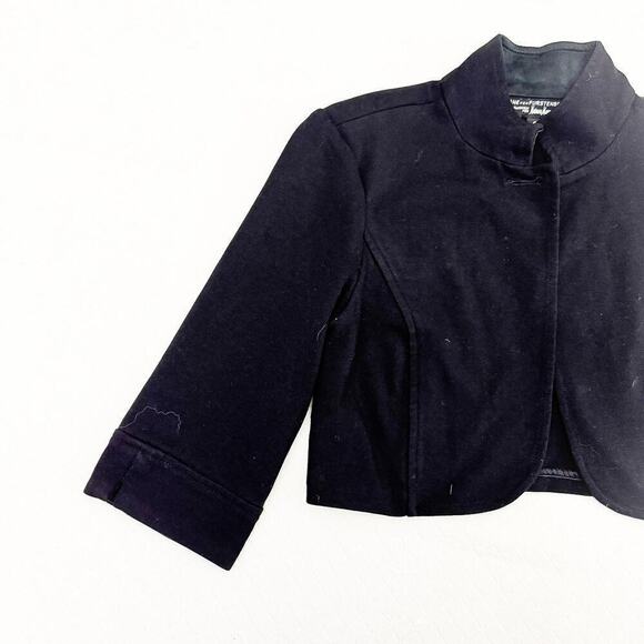 DVF Diane Von Furstenberg Cropped Collared Cotton Jacket Size 2 - Picture 6 of 7